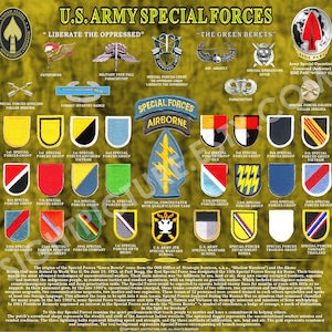 Our Historical U.S. Army Special Operations Insignia Poster - 16"x24" canvas print