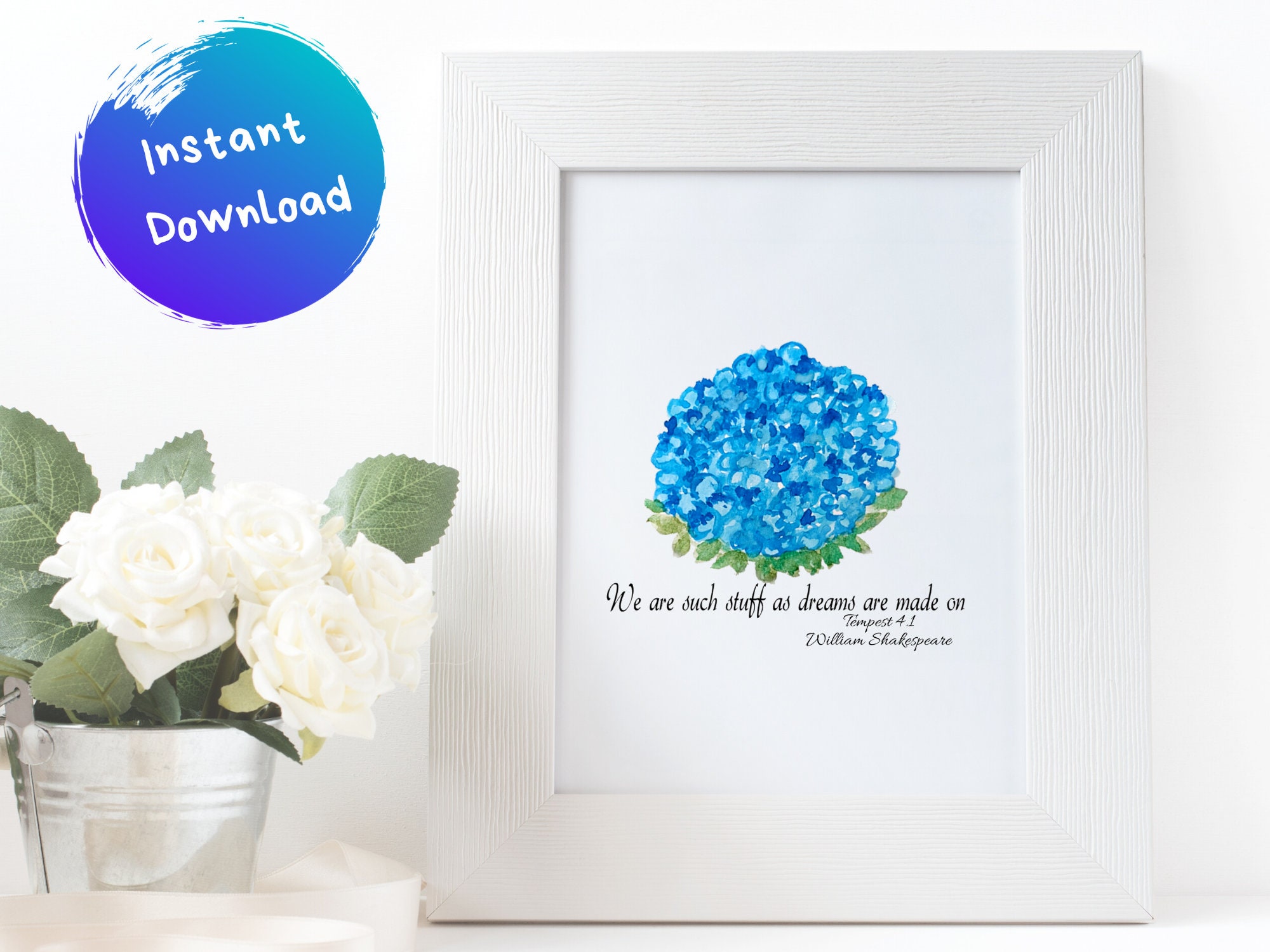 Shakespeare Quote Tempest Hydrangea Flowers Gift for Her Etsy