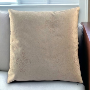 Stone Brown Beige Scandi Damask Flower Embroidered Cushion Cover High Quality Luxury Jacquard Pillowcase Home Sofa Couch 18 x 18&quot; In 45x45cm