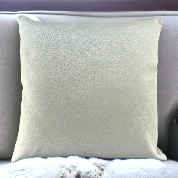 Cream Stone Marbled Shimmer Sparkle Plain Cushion Cover - High Quality Luxury - Pillowcases Home Office Sofa Couch - 18 x 18" In 45 x 45 cm