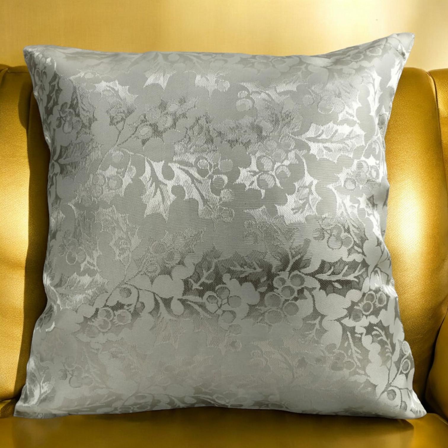 Cushion Cover Golden Cream 18X18" 45X45cm Holly Leaf Quality Fabric Luxury Design Sofa Home Decorative Pillowcases With Zip Shimmer