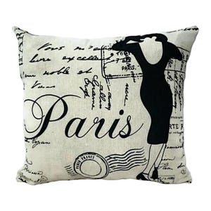 SUAVE Paris com amor cartão postal capas de almofada ícone da moda - fronha de alta qualidade para sofá de escritório em casa - 18x18" - 45x45cm