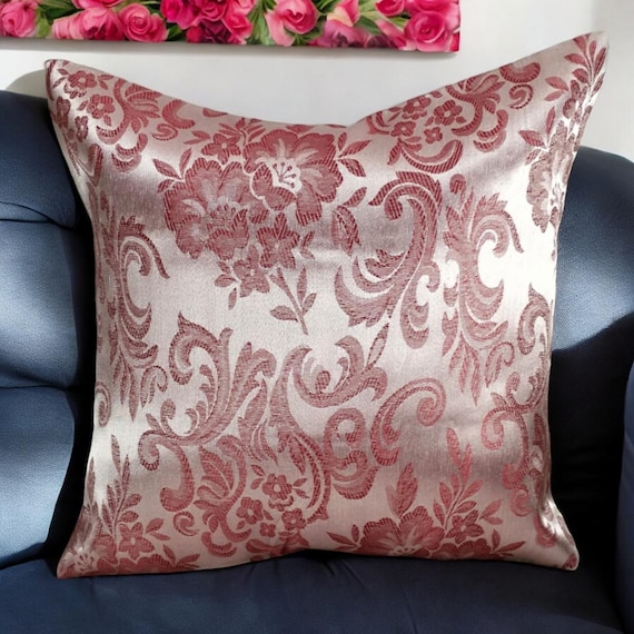 Copricuscino rosso indiano floreale 16 x 16