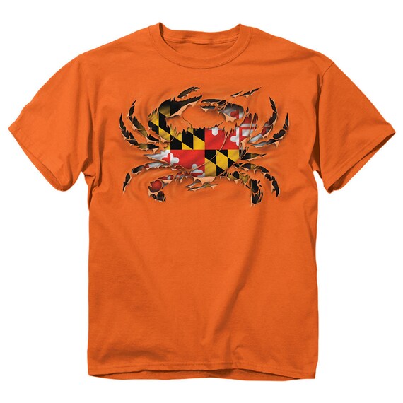 Orange Ripped Crab T-Shirt | Etsy