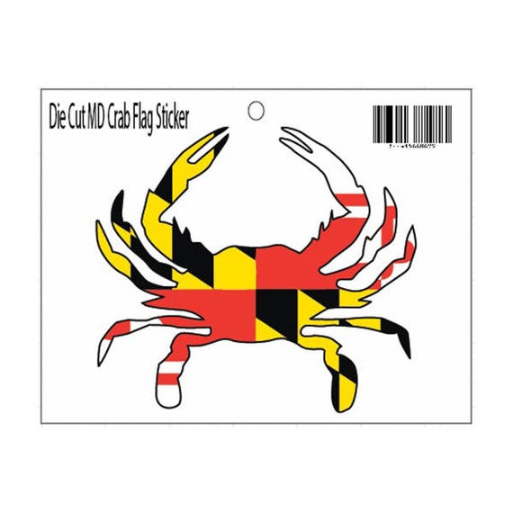Maryland Flag Crab Die Cut Decal | Etsy