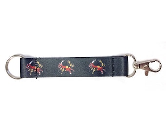 Maryland Flag Crab Key Ring Lanyard