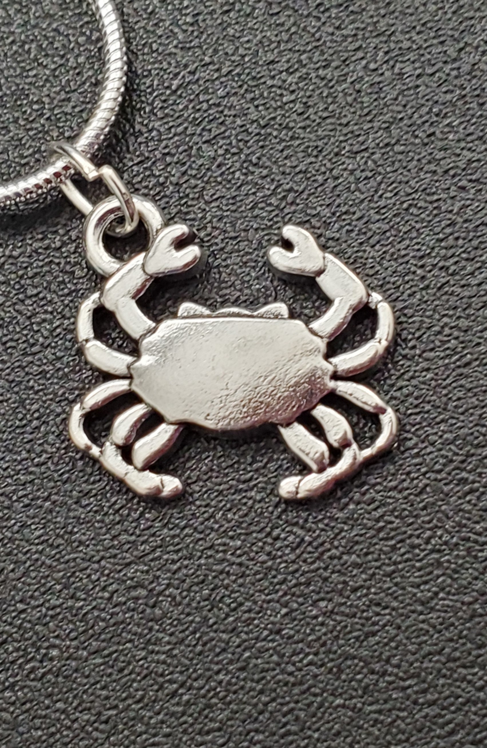 Silver Crab Necklace Etsy