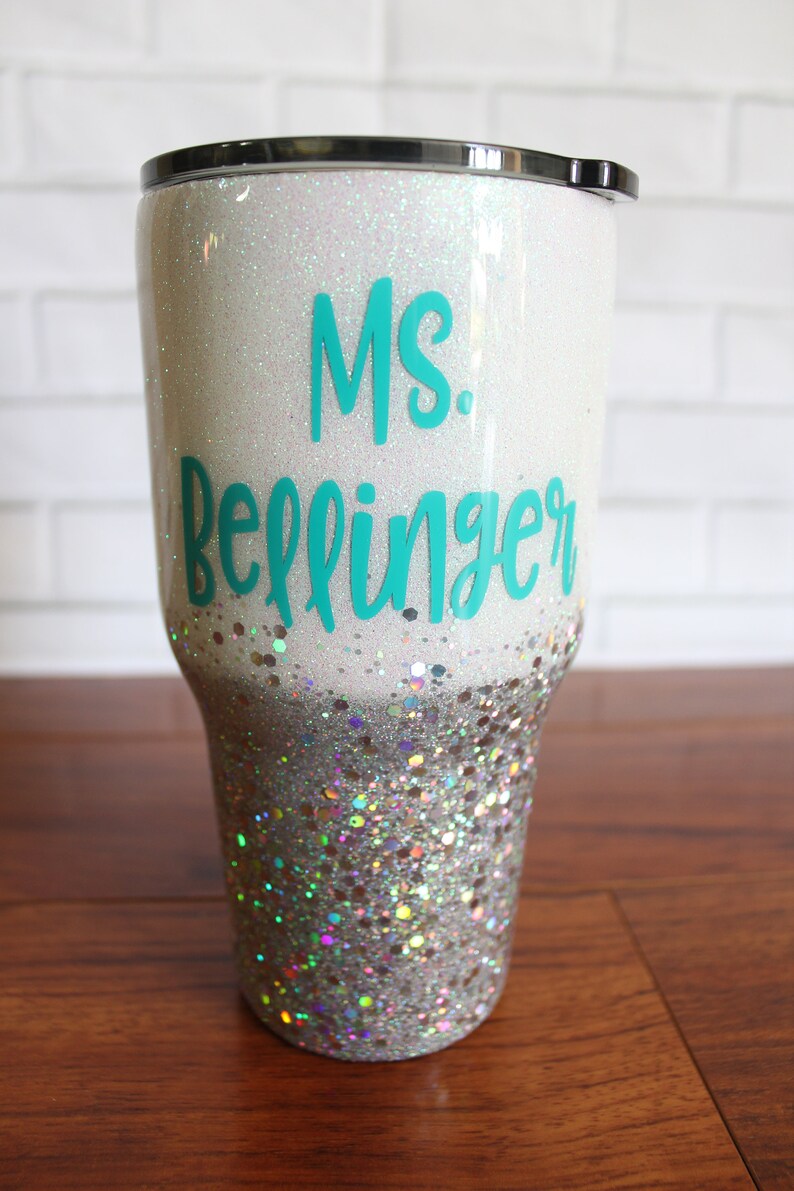 Glitter Tumbler Personalized Glittered Tumbler Stainless Etsy