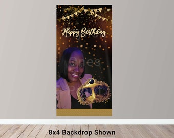 Masquerade backdrop | Customized backdrop | Mardi Gras party backdrop | Personalized Birthday backdrop with photo