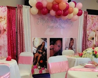 Custom glitter birthday party backdrop | Graduation backdrop | Personalized Birthday backdrop with photo