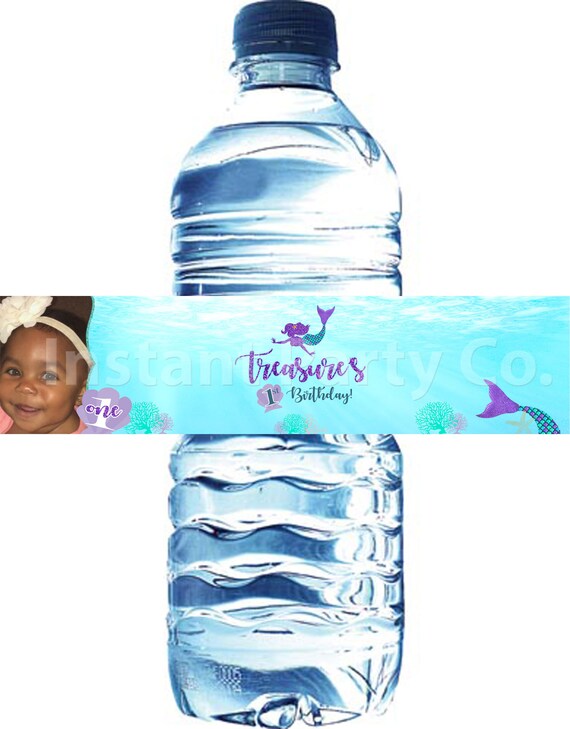Mermaid water bottle labels | Mermaid water bottle labels | Under the sea water bottle labels | mermaid water bottle label Il_570xn