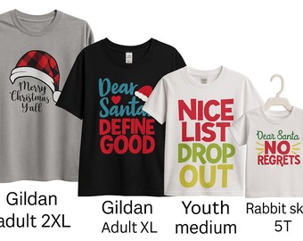 Family Christmas Shirts Ships Next Day, Group Matching Christmas Outfits, Christmas Party Tees, Funny Holiday T-Shirts for Men, Women, Kids