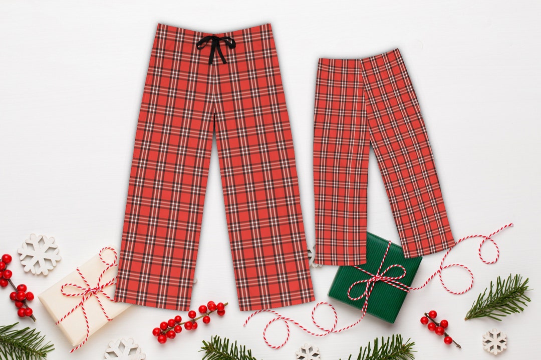 Red Tartan Plaid Pajama Pants Family Matching Pajama Pants Etsy