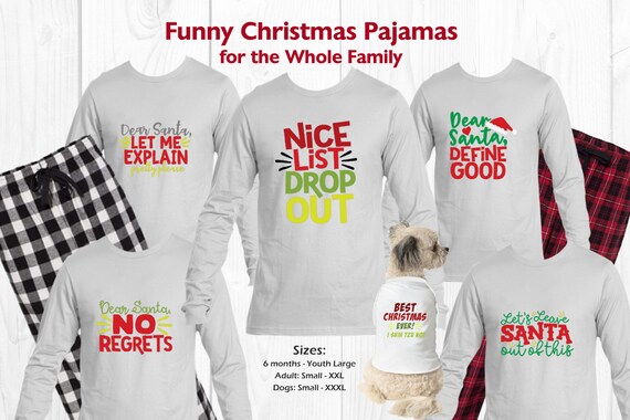 Funny Family Matching Christmas pajamas with dog pajamas | Family Christmas Pajamas | Dog Pajamas | Funny Santa Christmas Pajamas Il_570xn