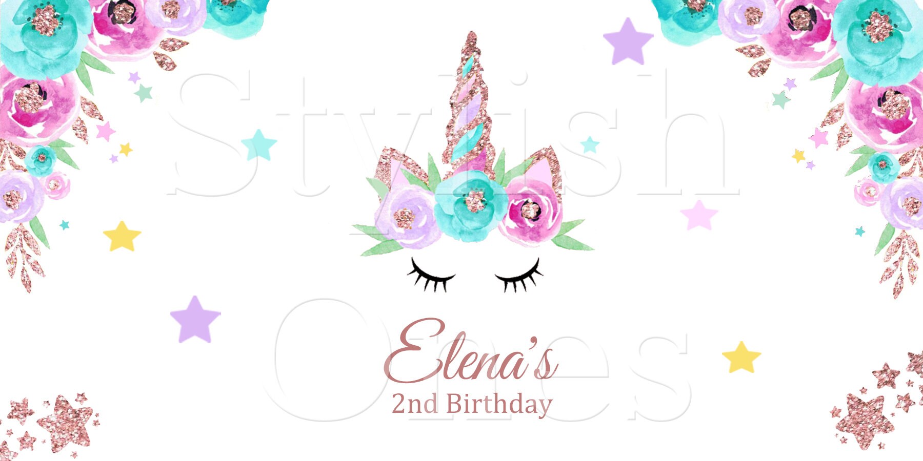 Unicorn birthday backdrop Unicorn birthday party backdrop | Etsy