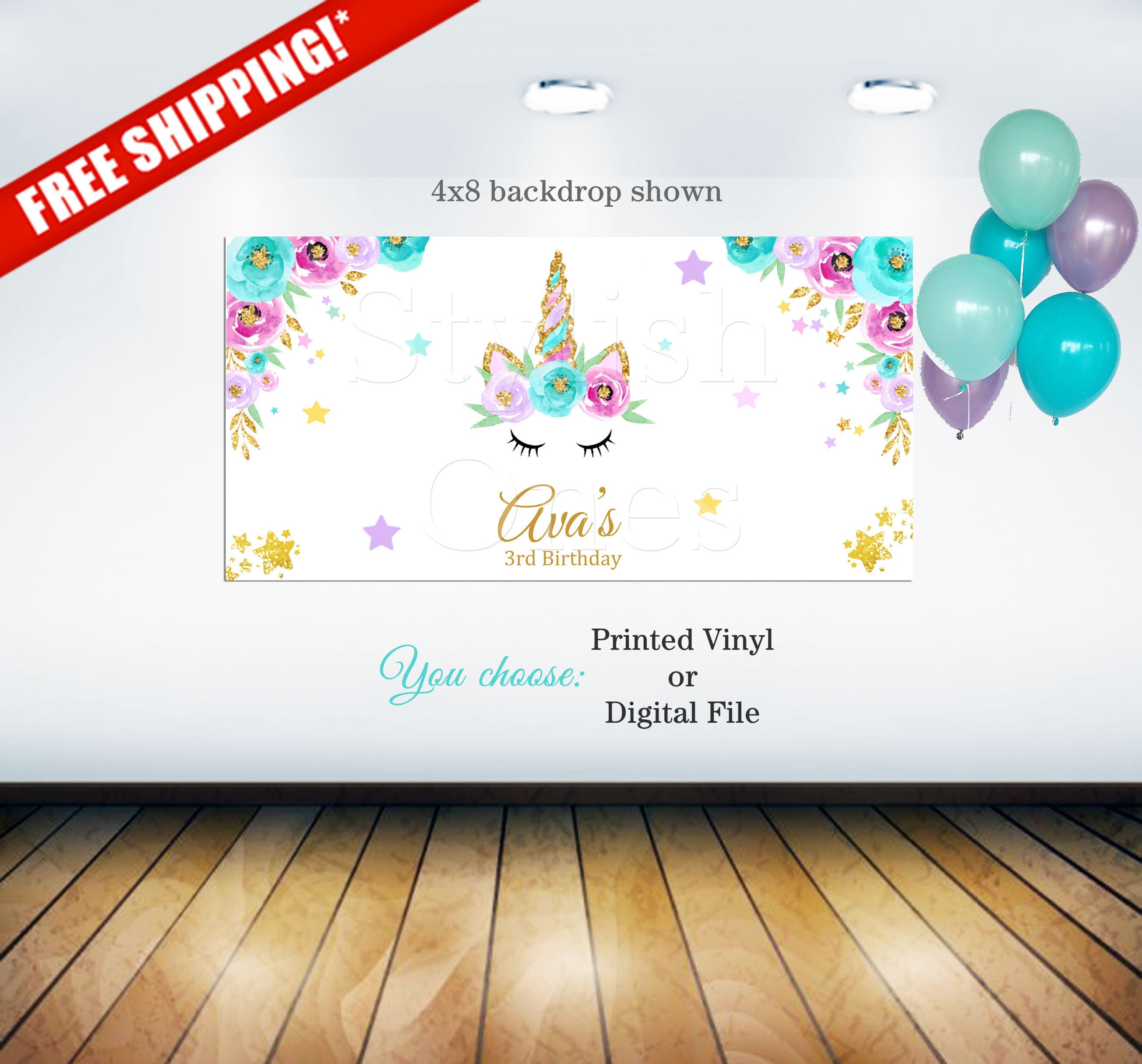 unicorn birthday backdrop unicorn birthday party backdrop etsy