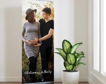 Custom Photo Retractable Banner for Weddings, Baby Showers, Birthday Parties, Business Events