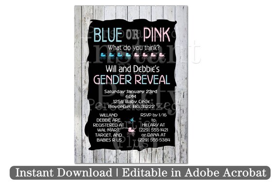 Gender Reveal invitations | Baby shower invitations | Gender Reveal Baby Shower invitation Il_570xn