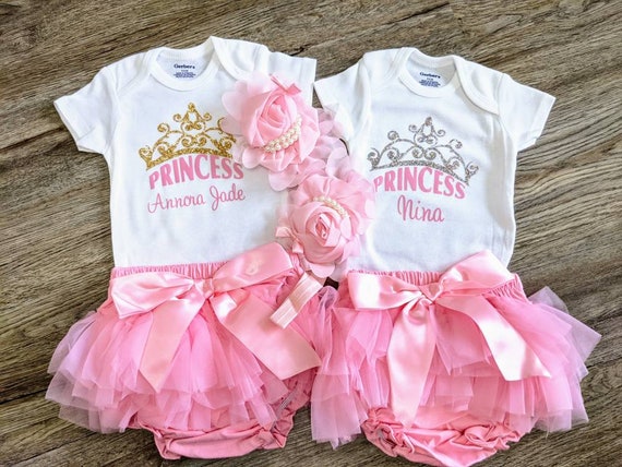 Personalized princess onesie tutu and hairbow | Custom princess bodysuit with tutu and hairbow | Princess outfit Il_570xn
