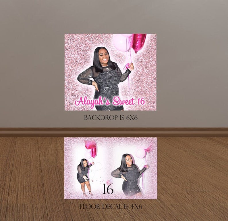 Personalized Floor decal with photo and custom colors image 2