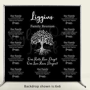Family Tree Wall Art, Family Reunion Backdrop with Family Tree of Life, Family Reunion Favors, Custom Banner for Weddings, Reunions, Picnics