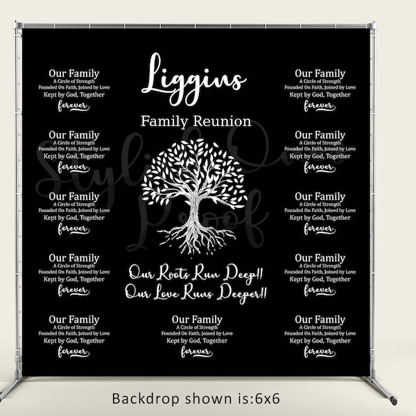 Personalized Family Reunion backdrop with Tree of Life