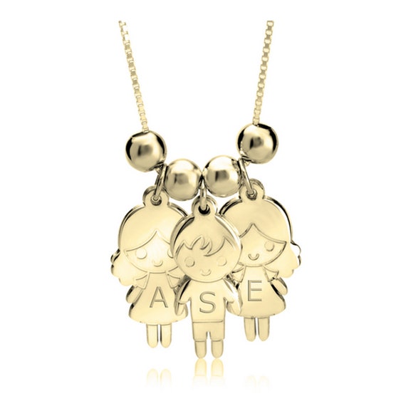 Mother's Day Gifts | Mother's Necklace | Mother's Charm Necklace | Boy and Girl Charm Necklace for Mom Il_570xn