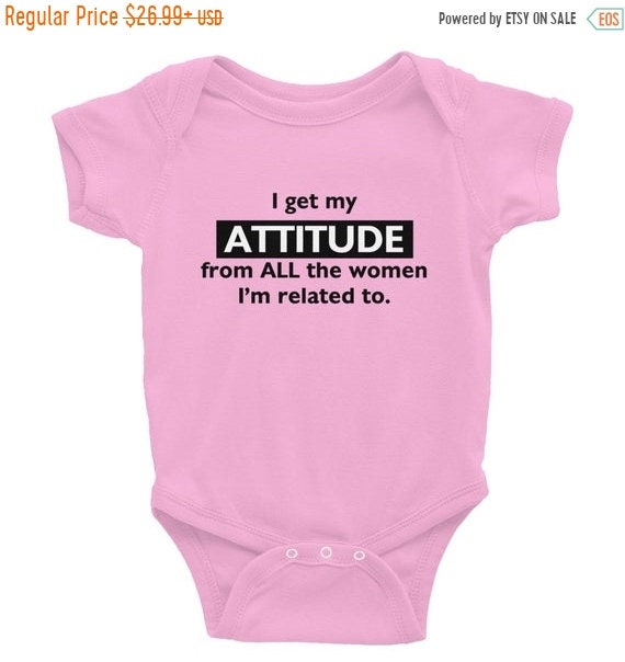 Female attitude onesie, funny baby girl shirt, baby shower gift, baby girl clothes Il_570xn