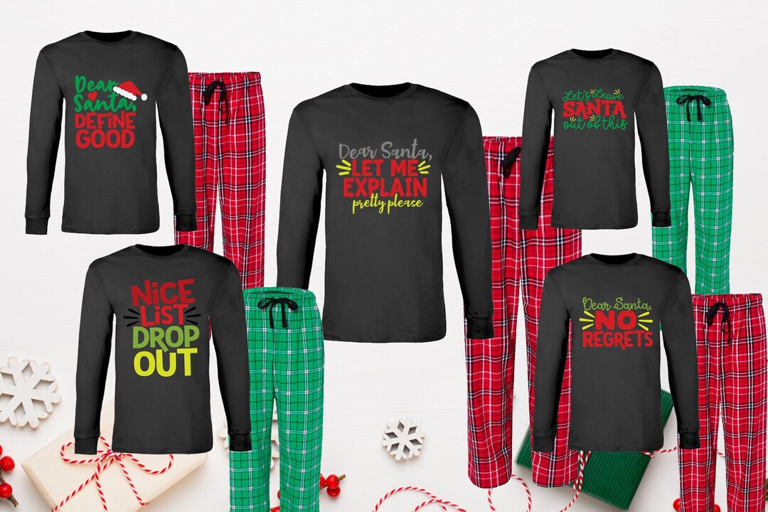 Funny Family Matching Christmas Pajamas With Dog Pajamas Family