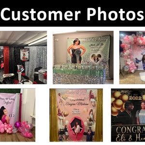 Custom Backdrop for Birthday Parties, Graduations, Weddings,  | Vinyl Step and Repeat Photo Booth Backdrop, Custom Banner