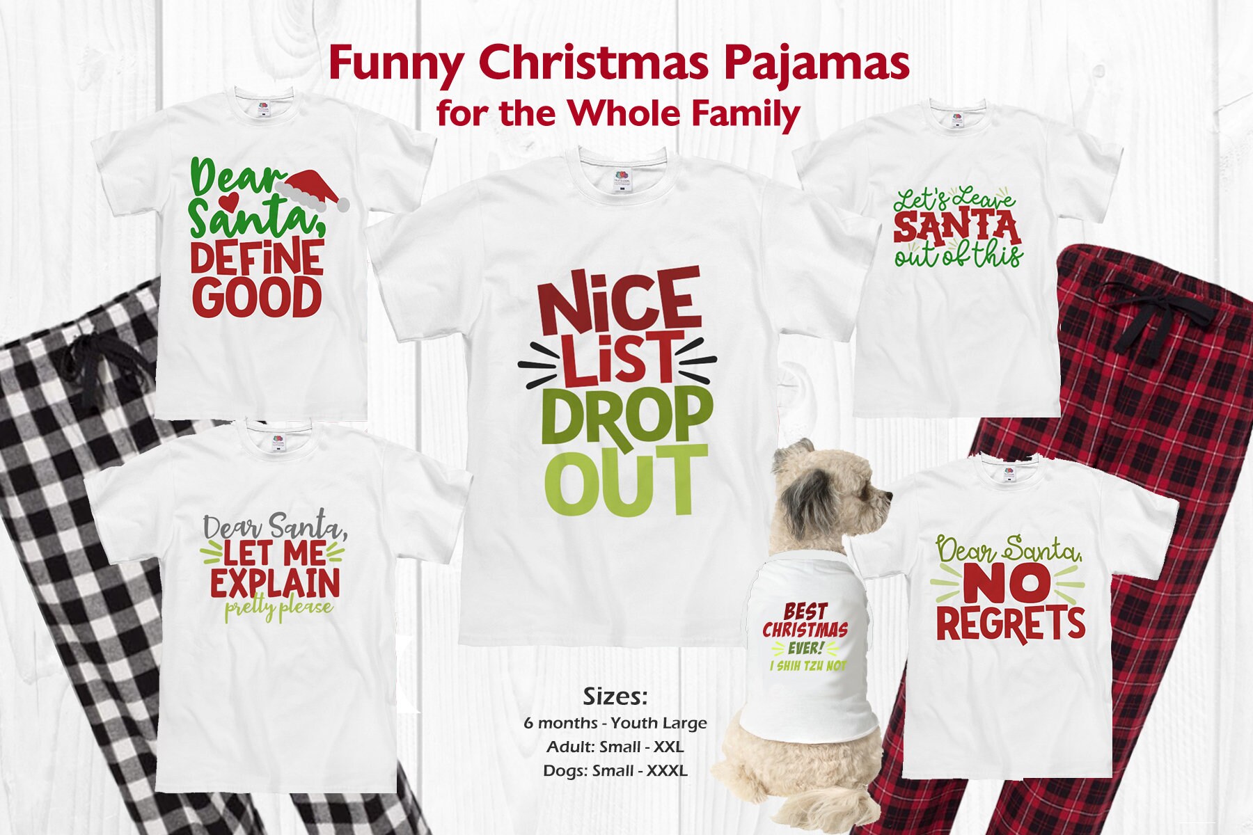 Funny Family Matching Christmas pajamas with dog pajamas Etsy