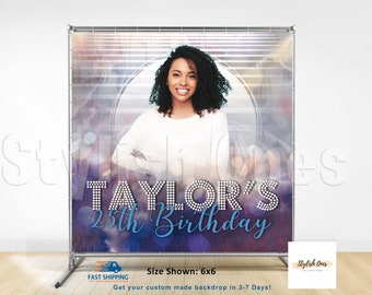 Custom photo backdrop for all events like: Birthday, Graduation, Sweet 16 | Step and Repeat Backdrop