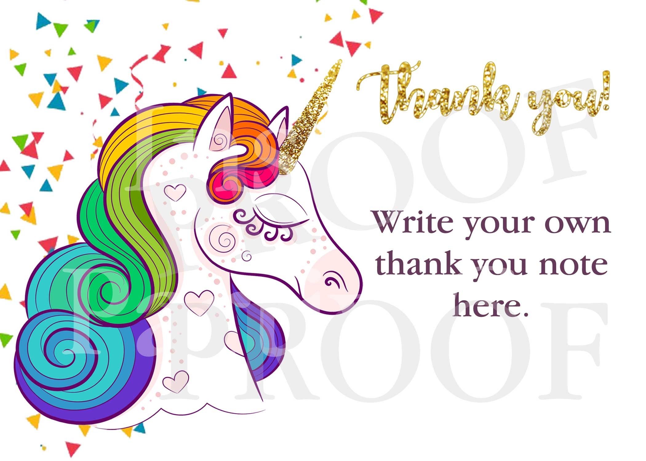 rainbow unicorn thank you card unicorn thank you card etsy