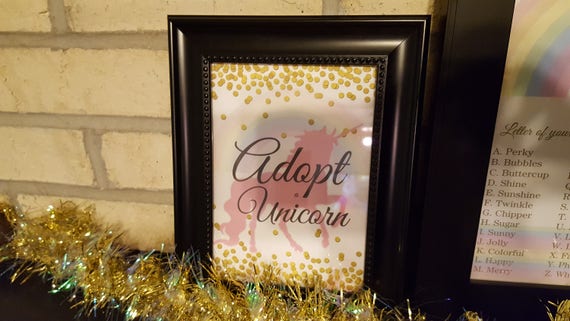 Unicorn sign | Adopt a Unicorn sign | Unicorn adoption sign Il_570xn