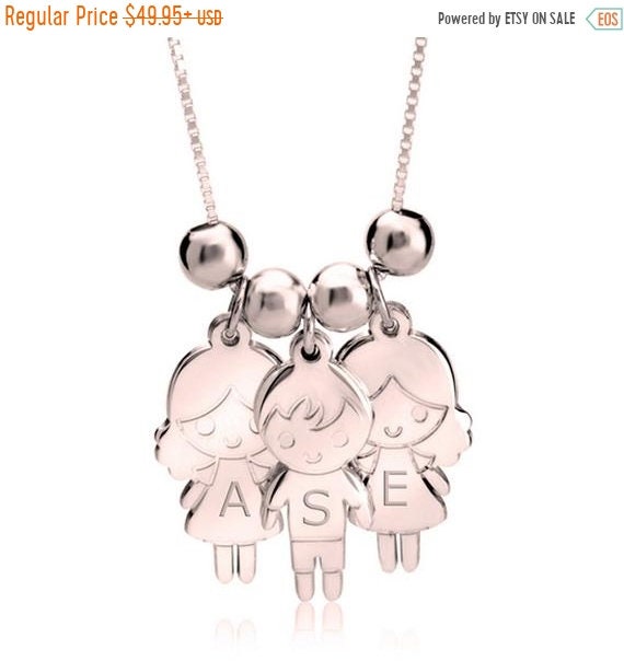 Black Friday Mother's Day Gifts | Mother's Necklace | Mother's Charm Necklace | Boy and Girl Charm Necklace for Mom Il_570xn