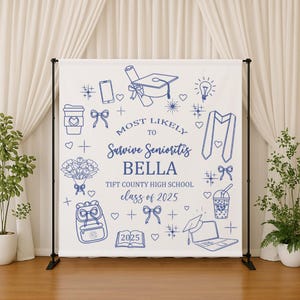 Class of 2025 Graduation Banner Large Wall Tapestry Custom Backdrop Graduation Welcome Sign High School or College Grad Party Decorations