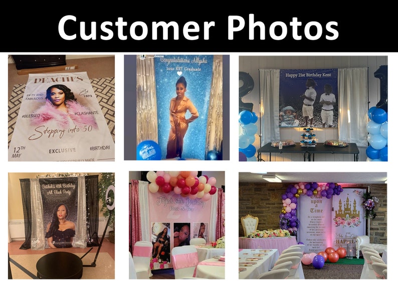 Custom Backdrop for Birthday Parties, Graduations, Weddings,  | Vinyl Step and Repeat Photo Booth Backdrop, Custom Banner