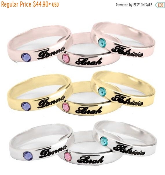 Black Friday Mother's Rings | Birthstone Rings | Personalized Rings | Stackable Birthstone Rings for Mom Il_570xn