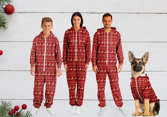Family Matching Ugly Christmas Sweatsuits or Pajamas With Dog Pajamas Etsy