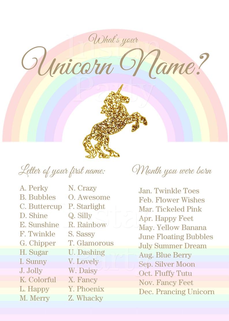 unicorn sign unicorn name sign what is your unicorn name