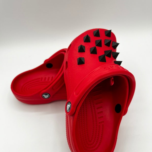3D Printed Pyramid Spiked Croc Shoe Charms - Stylish Shoe Accessories - 26 Piece Set