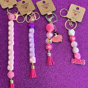 Ballet, dance Beaded Keychain: Handmade Ballerina Gift