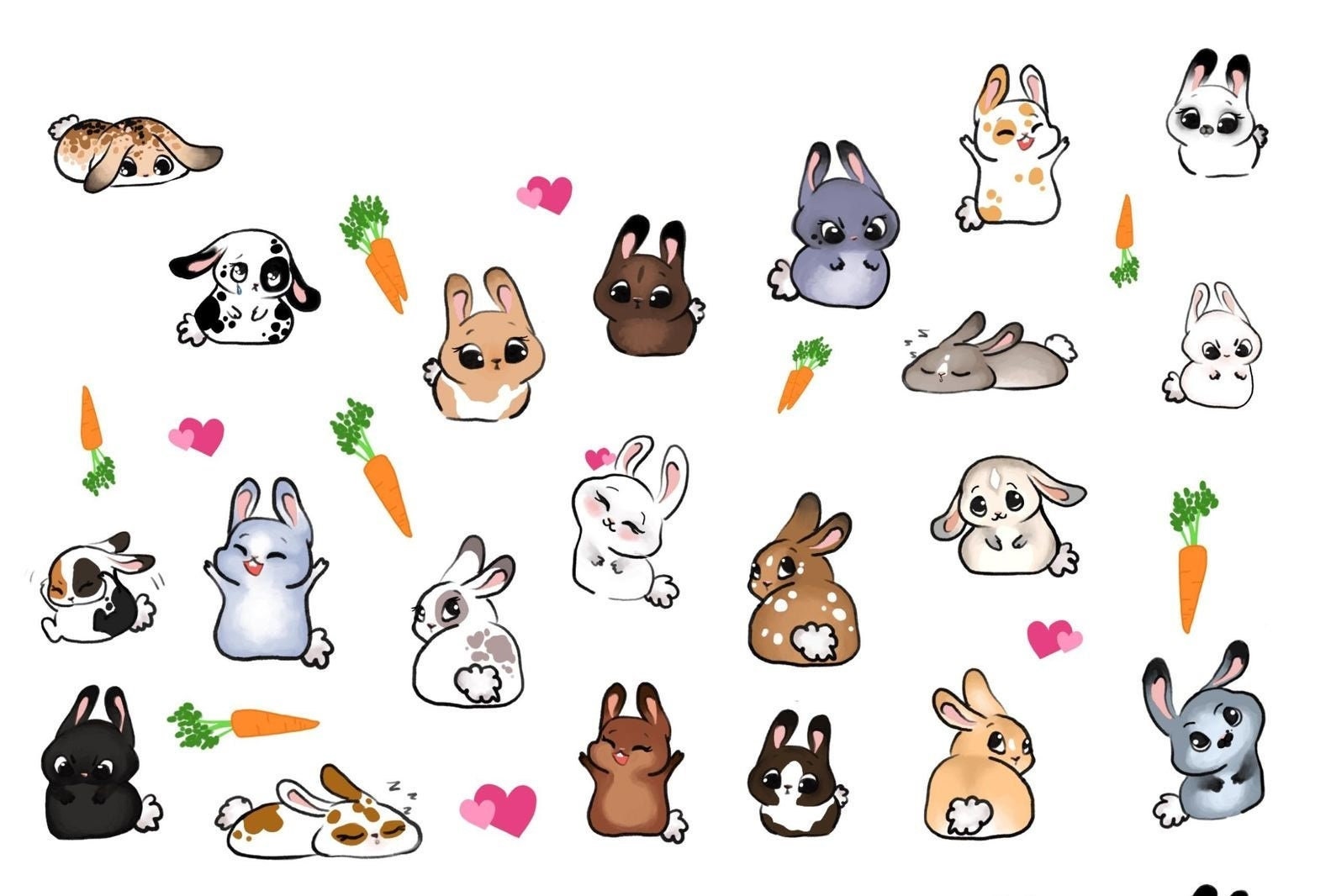 Cute Tiny Bunny Stickers Rabbit Stickers Baby Bunny - Etsy Cute Tiny Bunny Stickers Rabbit Stickers Baby Bunny - Etsy