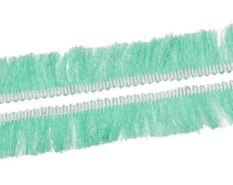 1m mint green cotton pompom braid