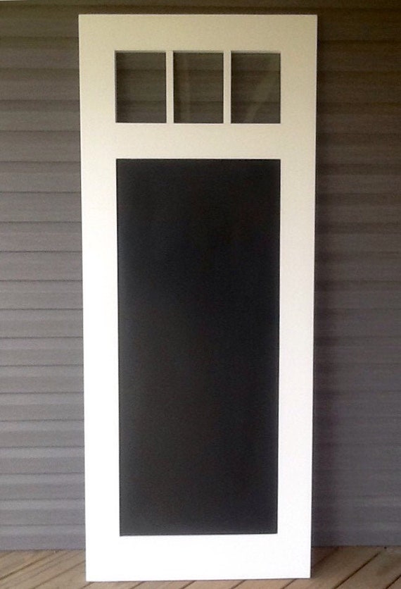 Chalkboard Black Colonial Farmhouse Interior Sliding Barn Door With Glass White Trim