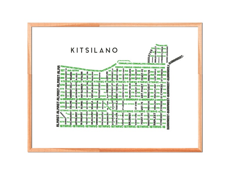 Kitsilano Map Etsy Canada