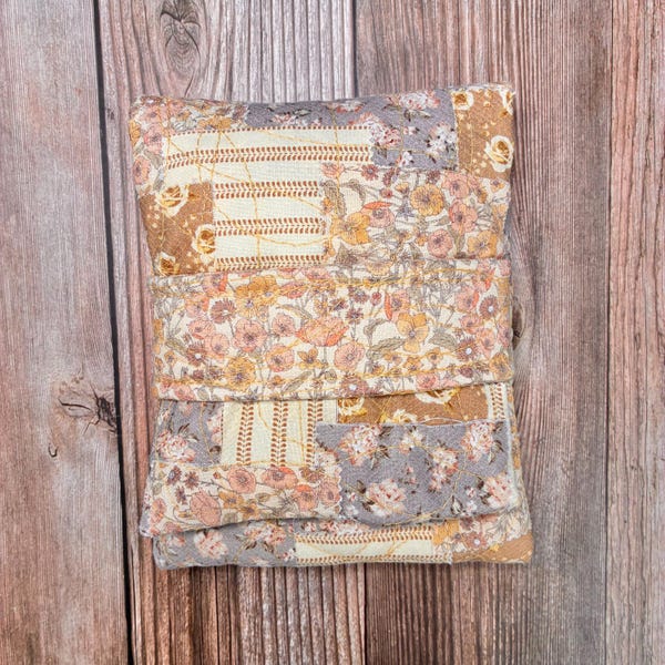 Patchwork Padded Oracle Deck Fold Over Bag with Tulle Overlay, best for decks that are 1 inch or less in thickness | Pouch| Deck Holder
