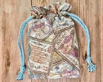 Tarot Card Drawstring Tarot/Oracle Card Bag| Fully Lined| Twisted Satin Cording| Rune Bag| Tarot Gift