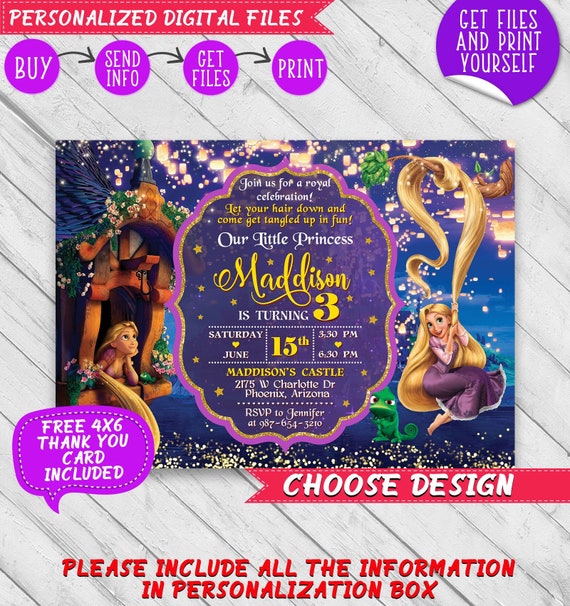 Disney Tangled Poster 30/" x 8.5/" Personalized Custom Name Painting Printing