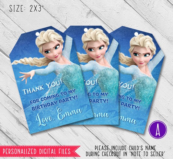 Frozen thank you tags Frozen birthday thank you tag Frozen | Etsy
